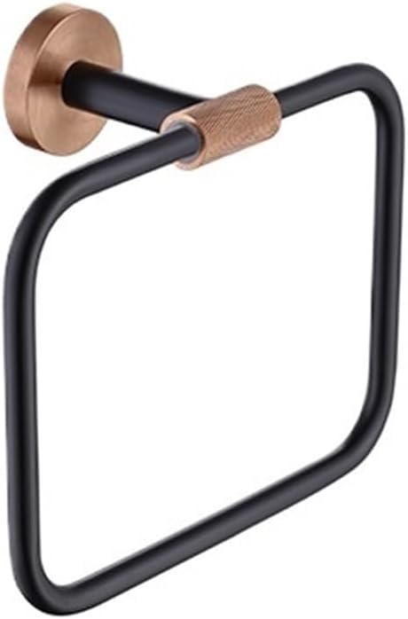 Black Rose Gold Wall Mounted Soap Dish Towel Ring Robe Hook Toilet Paper Holder Kitchen Facilities Hardware(Towel Ring B)
