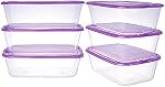 Large Airtight Food Storage Containers with Lids, Plastic Meal Prep Container with Vents, Microwave, Freezer Safe, Reusable Kitchen Storage for Leftover, Lunch, Pantry,Fridge Organization(6PACK 44oz)