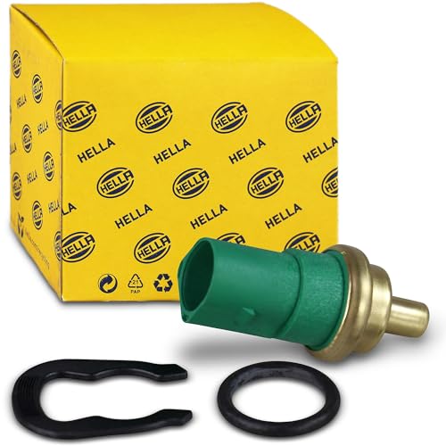 HELLA 6PT 009 107-141 Czujnik, temperatura płynu chłodzącego - 12V - 4-biegunowy - wciśnięty - z uszczelnieniem - z pierścieniem osadczym sprężynującym