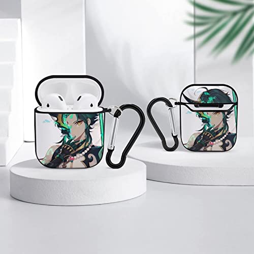 Qmjhhw Apple Bluetooth Headset Cover The Unicorn Xiao Genshin Impact Airpods Case 1&2 Comes With A Key Chain, Compatible With Wired Charging, Personalized And Customized Patterned Prints #TOP3