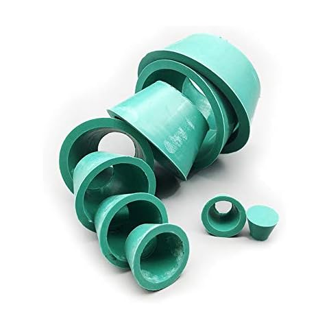 LabZhang 9 Count Buchner Funnel Flask Adapter Set,Filter Adapter Cones Set,Tapered Collar Green 9 Sizes,9pcs Cover