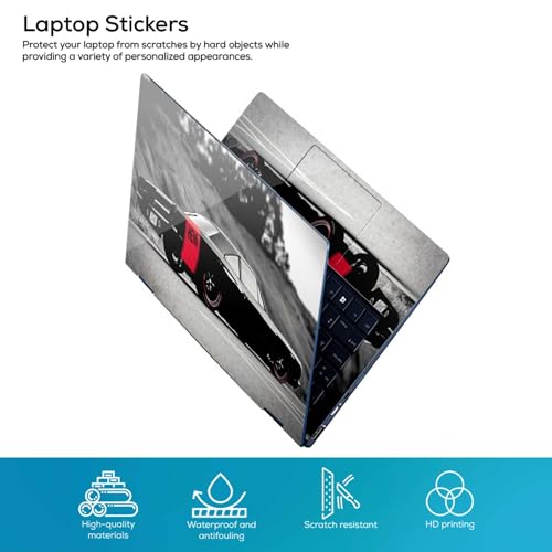 Image of Galaxsia Car Full Body Vinyl Laptop Skin /Sticker /Cover Upto 15.6 Inches Laptops Laminated-Removable-HD Quality Compatible for Hp-Dell-Sony-Lenovo-Asus etc.(15x10 Inches)