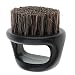 MonkeyJack Salon Barber Wood Bristles Hair Beard Cleansing Grooming Brush Men's Mustache Shaping Comb - Black