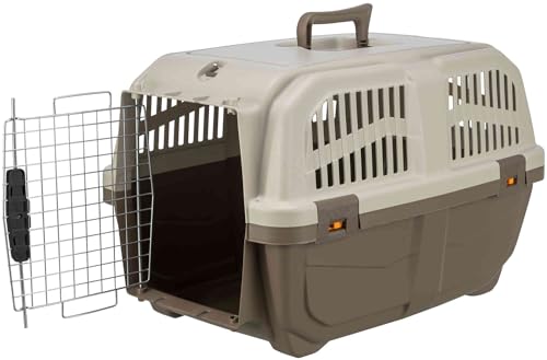TRIXIE Transportbox Skudo – S: 40 × 39 × 60 cm, IATA-konforme Transportbox für Hunde & Katzen ideal für Reisen mit Auto oder Flugzeug, robuste Reisebox aus Kunststoff mit Schnappverschlüssen – 39741