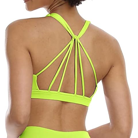 icyzone Women's Comfy Sports Bra with Removable Pads Cover