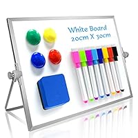 OWill Dry Erase White Board, 8\u201D X 12\u201D Small Whiteboard with Stand, Mini Whiteboard A4 Magnetic Desktop Board & Portable Double-Sided White Board Easel for Kids Drawing in School & Home