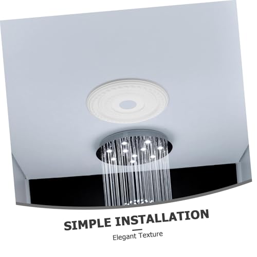 Médaillon de plafond mouluré en polyuréthane blanc COLLBATH pour intérieur chic - 5