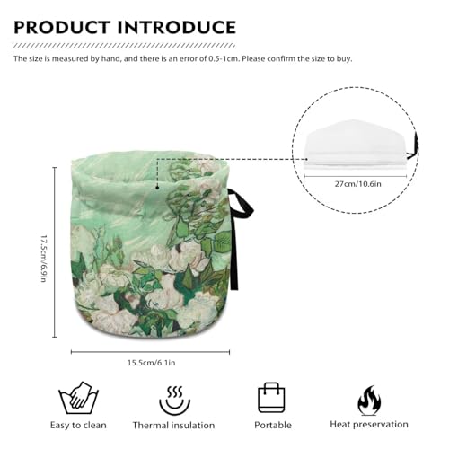Image of Van Gogh White Rose Teapot Cozy Tea Pot Dust Cover Decorative Teapot Cover Kettle Protective Kitchen Accessory for Hotel Restaurant Tea Party, CZA18