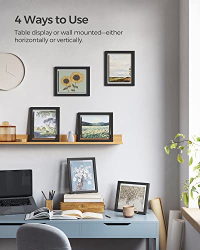 Songmics Set Of 3 Floating Photo Frames For 4 X 6, 5 X 7, 6 X 8, 8 X 10 Inch Pictures, For Tabletop Display Or Wall Hanging, 8 X 10, Black #TOP1