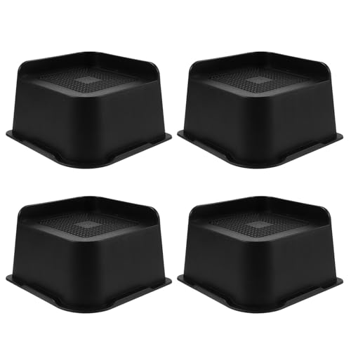 POPETPOP Rehausseurs de Meubles Stabilité en Caoutchouc Antidérapants Noirs 4pcs et Multifonction pour Canapés et Frigos pour Rangement Lit Intérieur