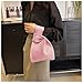 Anopo Small Knot Bag for Women Light Pink Mini Crochet Tote Bag Wristlet Handbags Knitted Purse for Beach Travel Daily