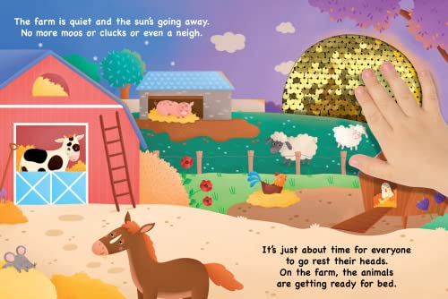 Image of It's Pasture Bedtime - Children's Touch and Feel Storybook with 2-Way Sequins - Sensory Board Book