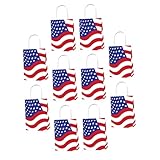 Healeved 10 Paquet en Papier aux Couleurs du Drapeau Américain Format 10 Pièces Motifs Rouge Blanc et Bleu Réutilisables et Confortables 4 Juillet et Fêtes Patriotiques