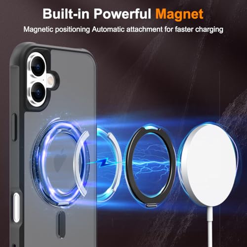 Image of Compatible with iPhone 16 Case with Stand 6.1 inch,Black