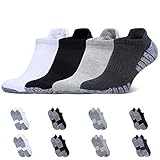 YouShow Sneaker Socken Damen Herren Baumwolle Atmungsaktiv Sport Gepolsterte Lauf 8 Paar Schwarz Weiß Hellgrau Dunkelgrau 39-42