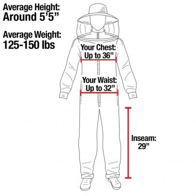 Beekeeping Suit By Forest Beekeeping | Suitable For Beginner And Commercial Beekeepers | White Cotton Coverall With Hood | Brass Zippers | Thumb Straps | 12 Inch Leg Zippers (Small) #TOP5