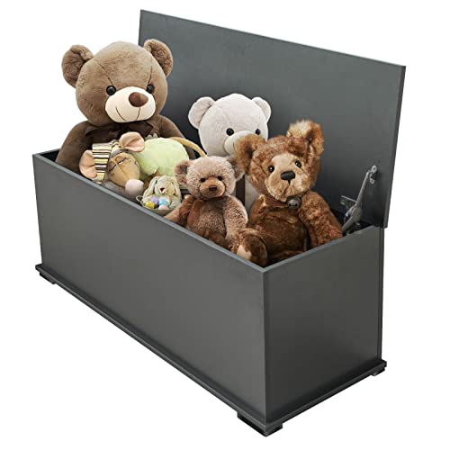 Lestar 40" Storage Chest Trunk, Large Storage Trunk, Wood Chest, Toy Box Organizer (Black) #TOP17