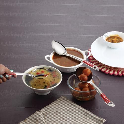 Image of HAZEL Stainless Steel Kitchen Tools Spoons Set of 3 (Ladle, Oval Shape Spoon, Pan Shape Spoon)