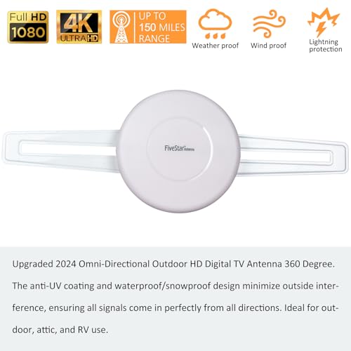 Five Star Upgraded 2024 Omni-Directional Outdoor Hd Digital Tv Antenna 360 Degree thumb #1