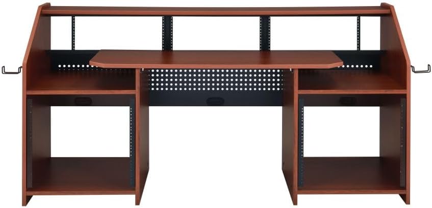 Rectangular Music Desk with Cable Management for Home Studio and Recording Setup