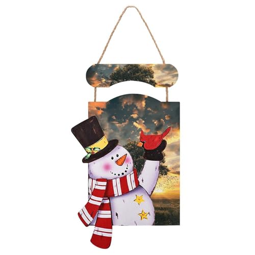 Peinture de Noël bonhomme de neige en bois pour décoration murale
