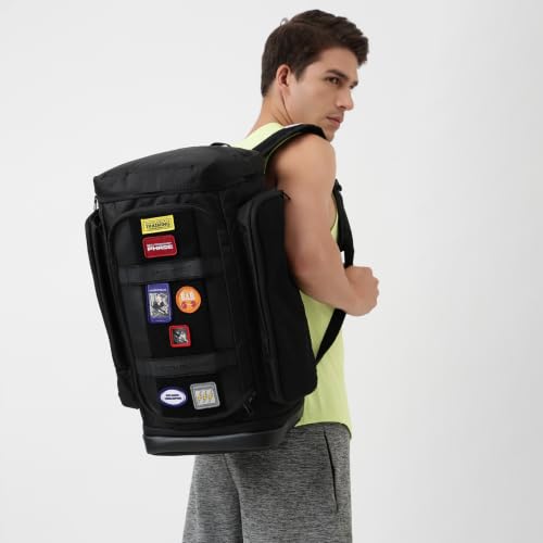 Image of MuscleBlaze Hypermove Athlete Backpack, Stealth Black, 40L | For Men and Women | Sports Bag