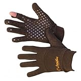 ✅ Acción antideslizante Guantes de montañana Finos Antideslizantes de Color Marron, Dedo Fuera - Outdoor  Tiro  Caza (L)