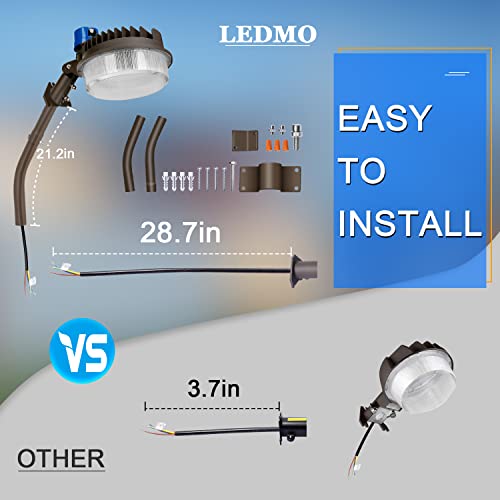 LEDMO 120W LED Barn Light Dusk to Dawn Adjustable Angle with Mountiong Arms 18000LM Outdoor Lighting Yard Light with Photocell 5000K Brightset IP65 Waterproof Security Flood Lights
