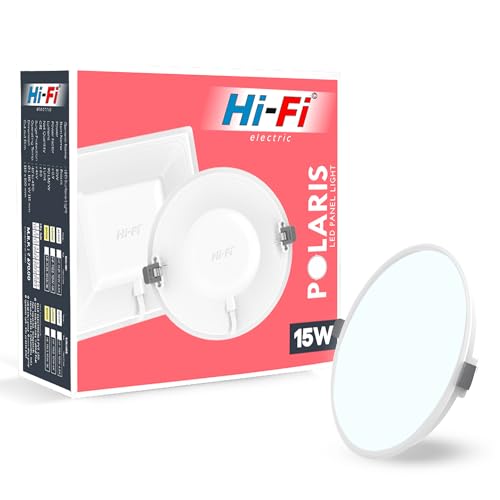 Image of elleys' Polaris + Round LED Panel Light - 15W (Cool White) | Tested Upto 4kV Surge Protection | Recessed Ceiling led Light Downlight for Home & Commercial (1 Pcs)