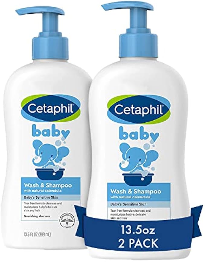 Cetaphil Baby Wash & Shampoo with Organic Calendula,Tear Free, Paraben, Colorant and Mineral Oil Free, 13.5 Fl. Oz (Packaging May Vary)