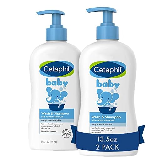 Cetaphil Baby Wash & Shampoo, 13.5oz Pack of 2, Hypoallergenic, Gentle Enough for Everyday Use, Soap Free