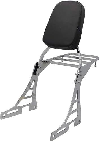 Sissy Bar Backrest + Luggage Rack Compatible For Harley-Davidson Sportster Xl 883 1200 Nightster Forty Eight 2004-2013 (Chrome) #TOP4