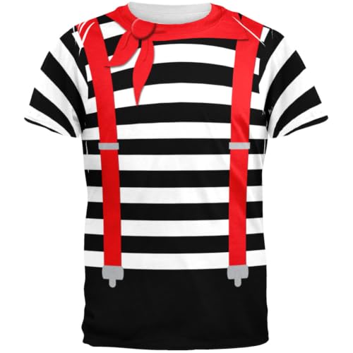 Halloween French Mime All Over Mens Costume T Shirt - XX-Large