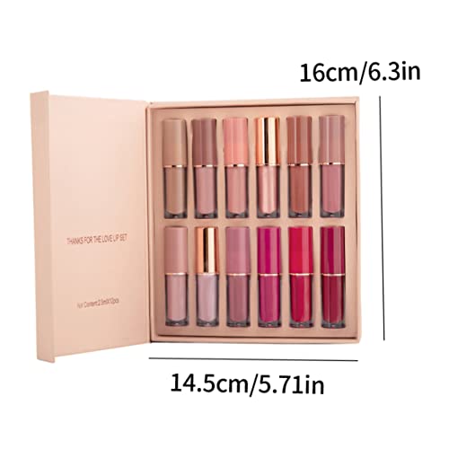Matte Liquid Lipstick Set Long Lasting Non-Stick Cup Lipstick Makeup Set 12PCS - Image 7