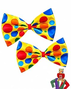 LEPJOS Clown-Fliege 2 Stück | Verstärkter Halt durch ajustierbares Band | Ideal für Karneval & Zirkus-Kostüme – Stressfreie Party-Vorbereitung