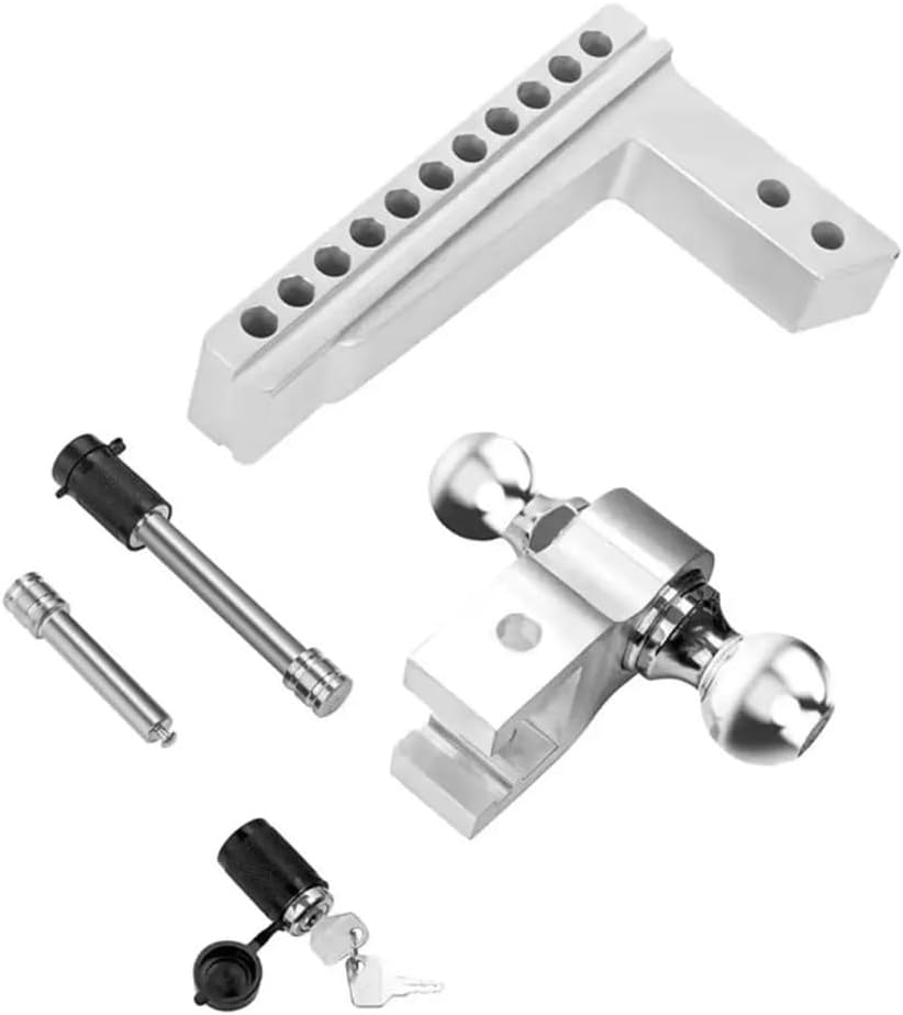 OUTMX Caravan Tailer Hitch Mount with 2-5/16" and 2" Ball Adjustable Channel with 10" inch Drop/Rise Trailer Tow Hitches