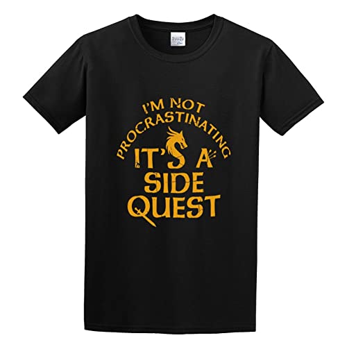 LUJIEBAO I'm Not Procrastinating, It's A Side Quest O-Neck Unisex Short Sleeve T-Shirt Black M