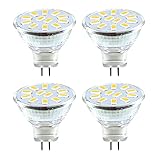 Bonlux 2W MR11 GU4.0 LED Bulbs 10-30V AC/DC 120 Degree Beam Angle LED G4/GU4 Bi-pin Base 20W Halogen Bulbs Equivalent MR11 Spotlight Warm White for Landscape Accent Recessed Track Lighting (Pack of 2)