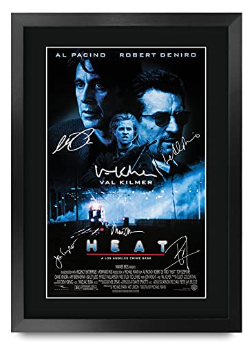 HWC Trading Heat Robert De Niro, Al Pacino Gifts Printed Signed Autograph Picture for Movie Memorabilia Fans - A3 Framed