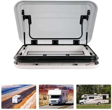 RV Skylight with LED Light, Durable Roof Vent Hatch for Enhanced Ventilation and Illumination in Caravans and Motorhomes