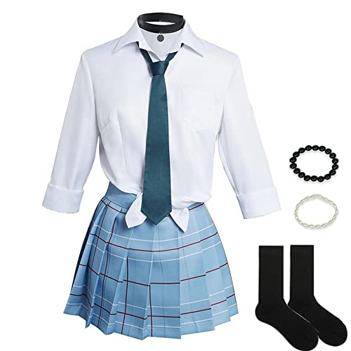 IUTOYYE 7 PCS My Dress-Up Darling Manga Cosplay Karneval Kostüm JK Schuluniform für Mädchen Damen Halloween Karneval Weihnachten Party Kostüm COS Marin Kitagawa (Weiß, S)