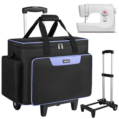 LEFOR·Z Rolling Sewing Machine Case with Wheels,Sewing Machine Carrying Bag,Trolley Tote Bag Fits