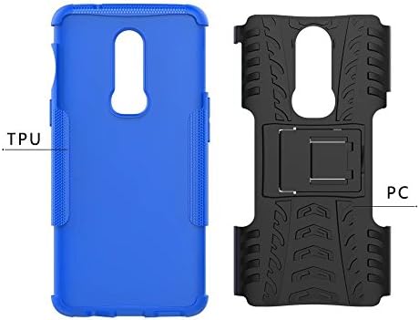 OnePlus 6 Case, Detachable PC + TUP Dual Layer Protective Cover Kickstand Shell for OnePlus 6 (White)