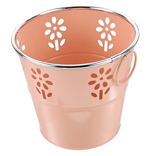 IWOWHERO Secchio in Metallo Per Fiori Dallo Stile Vaso Di Metallo Vintage Secchio Per Piante Da Esterno Con Maniglie Robuste Per Soggiorno Camera Da Letto Ufficio Balcone