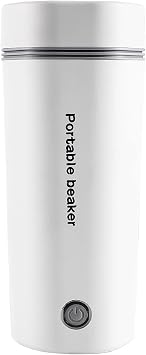 Portable Electric Kettle for Boiling Water 350ML Travel Beaker Tea Kettle Hot Water Boiler Stainless Steel Automatic Shut Off for Making Tea Coffee Milk