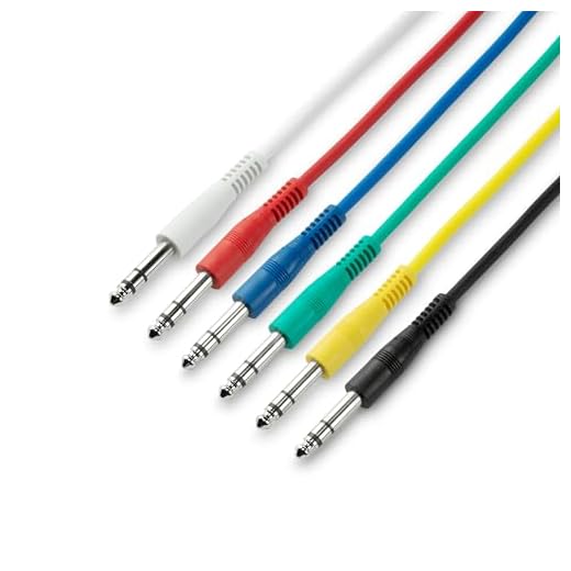 Adam Hall Cables 3 STAR BVV 0120 SET - Juego de 6 cables de conexión de 6,3 mm Jack Stereo 1,20 m
