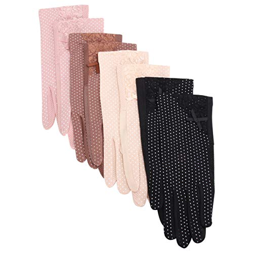 EXCEART 4 Pares de Mulheres Luvas Protetor Solar Antiderrapante Luvas de Verão Anti Luvas de Conduçã