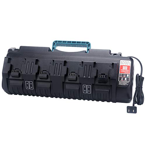 18V M18 4-Port Battery Charger 48-59-1804, Simultaneous Rapid Charger For Milwaukee 14V & 18V Fuel Gauge Xc Lithium Ion Battery 48-11-1862 48-11-1850 48-11-1840 48-11-1815 48-11-1820 48-11-1828 #TOP4