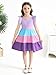 Poroka Girls Ruffle Sleeve Dress Tiered Swing A-Line Short-Sleeve Dresses Kids Midi Casual Summer Sundress with Pockets Lilac