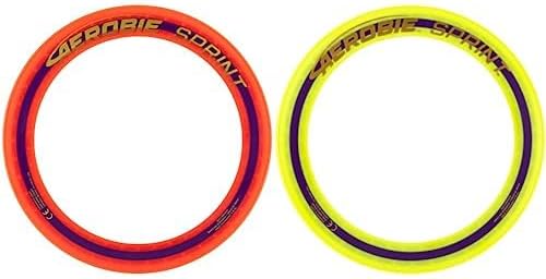 Aerobie Sprint Ring Outdoor Flying Disc, 10 Inches, Orange and Yellow